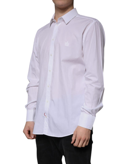 Dolce & Gabbana White Cotton Slim Fit MARTINI Dress Shirt by Dolce & Gabbana