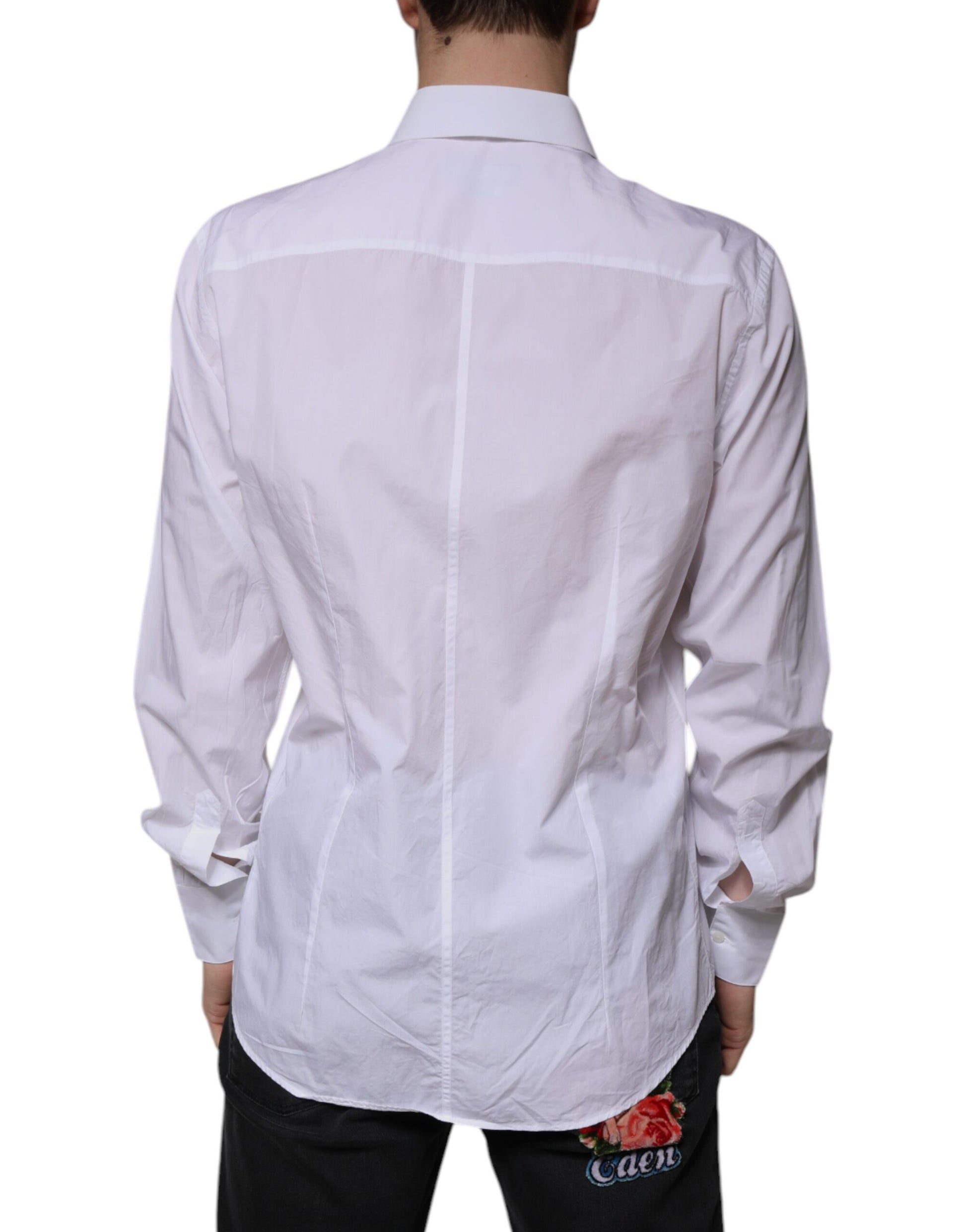 Dolce & Gabbana White Cotton Slim Fit MARTINI Dress Shirt by Dolce & Gabbana
