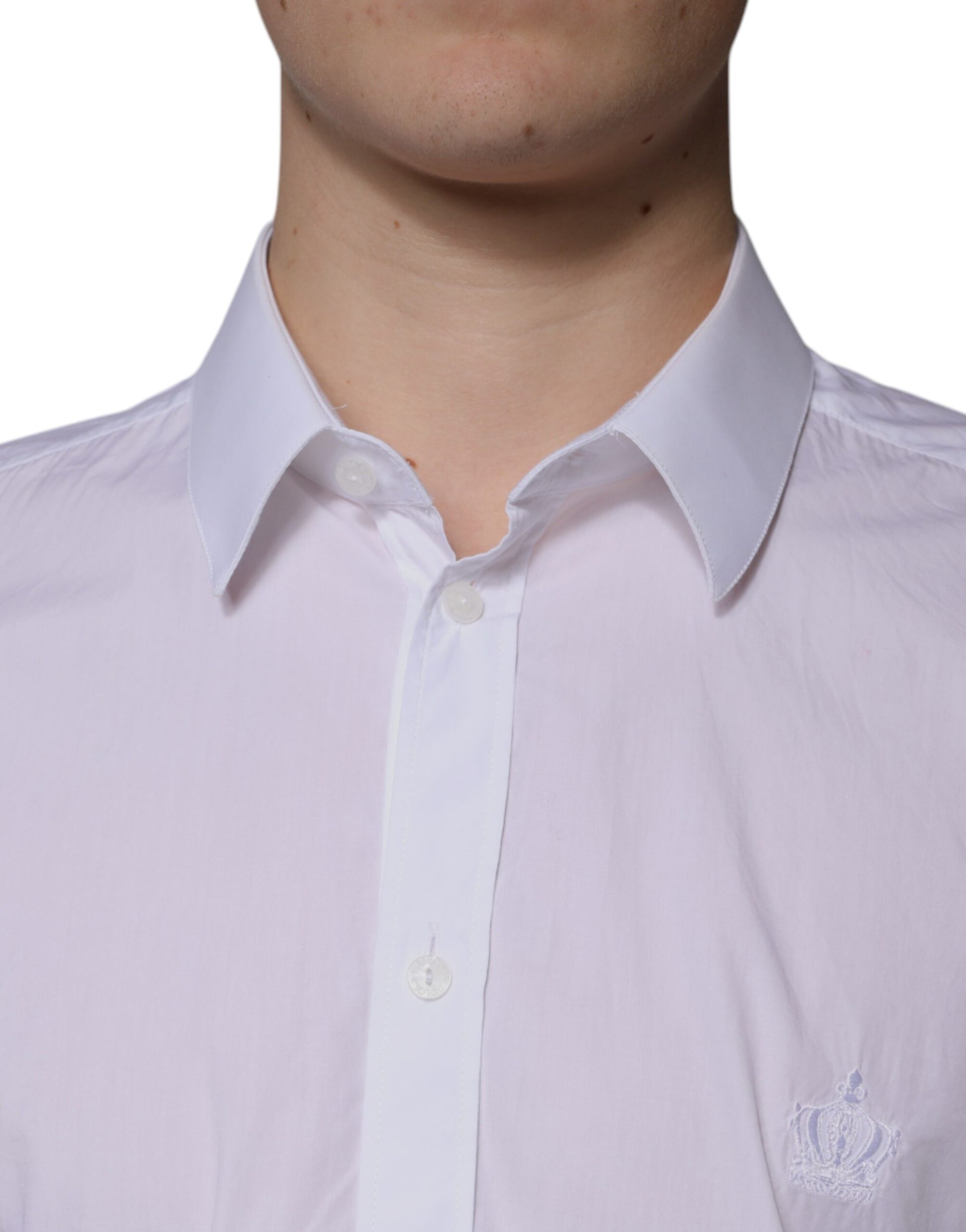 Dolce & Gabbana White Cotton Slim Fit MARTINI Dress Shirt by Dolce & Gabbana