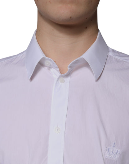 Dolce & Gabbana White Cotton Slim Fit MARTINI Dress Shirt by Dolce & Gabbana