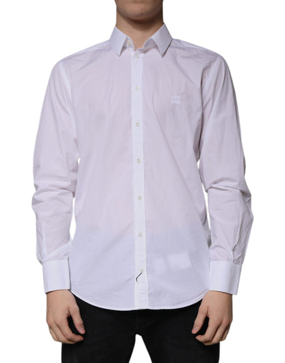Dolce & Gabbana White Cotton Slim Fit MARTINI Men Dress Shirt by Dolce & Gabbana