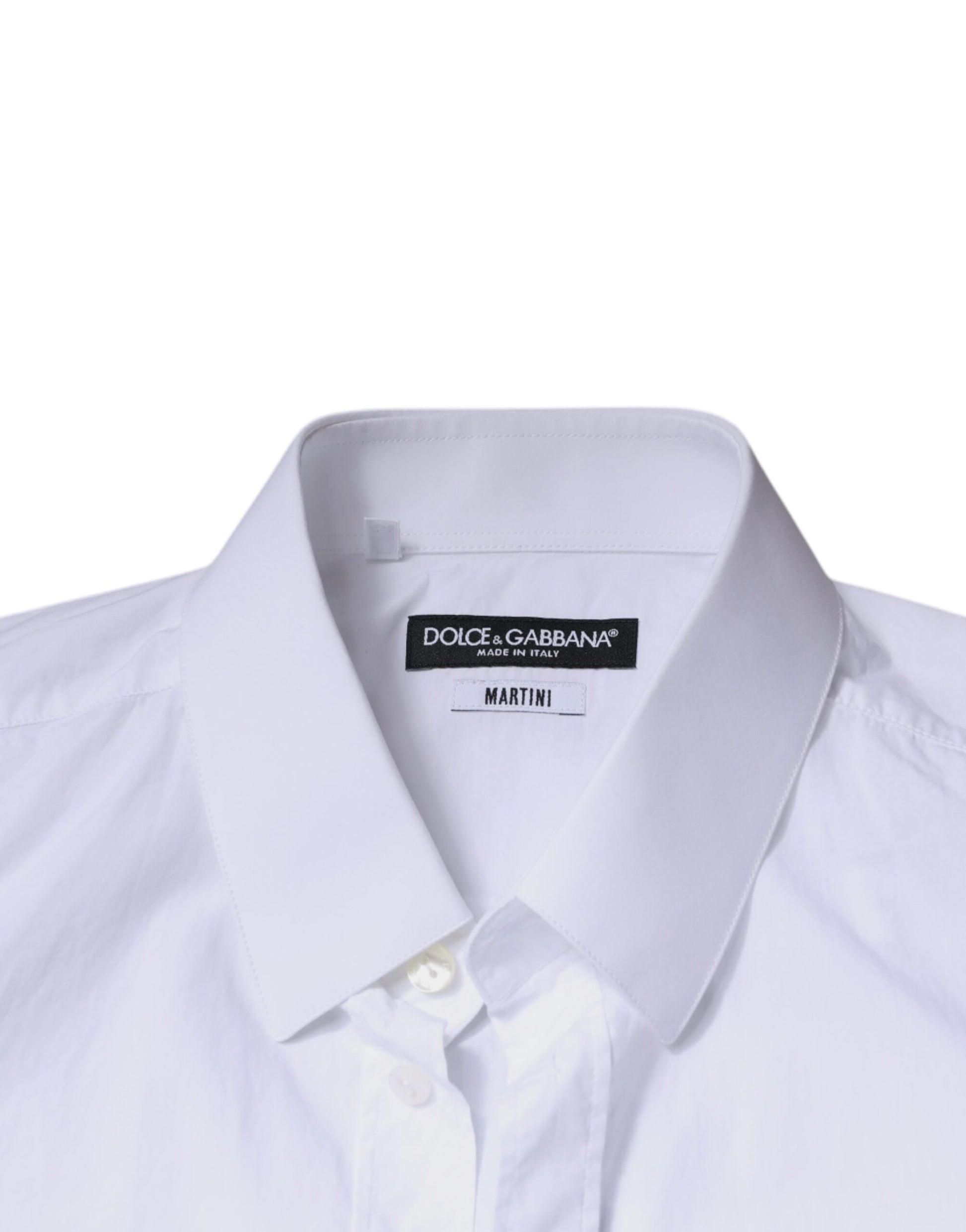 Dolce & Gabbana White Cotton Slim Fit MARTINI Men Dress Shirt by Dolce & Gabbana