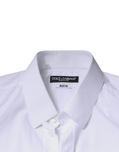 Dolce & Gabbana White Cotton Slim Fit MARTINI Men Dress Shirt by Dolce & Gabbana