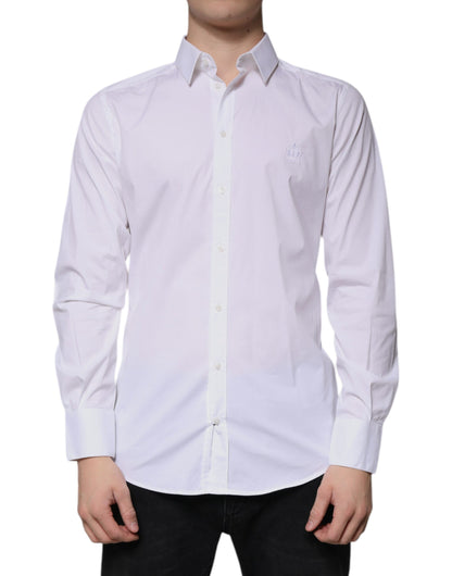 Dolce & Gabbana White Cotton Long Sleeve GOLD Dress Shirt by Dolce & Gabbana
