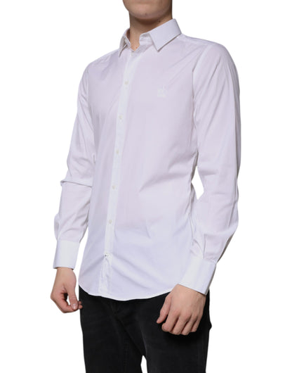 Dolce & Gabbana White Cotton Long Sleeve GOLD Dress Shirt by Dolce & Gabbana