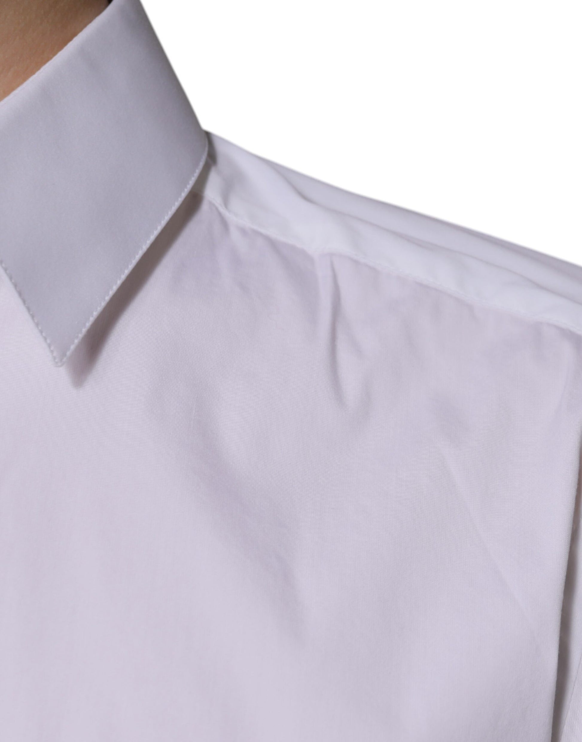 Dolce & Gabbana White Cotton Long Sleeve GOLD Dress Shirt by Dolce & Gabbana