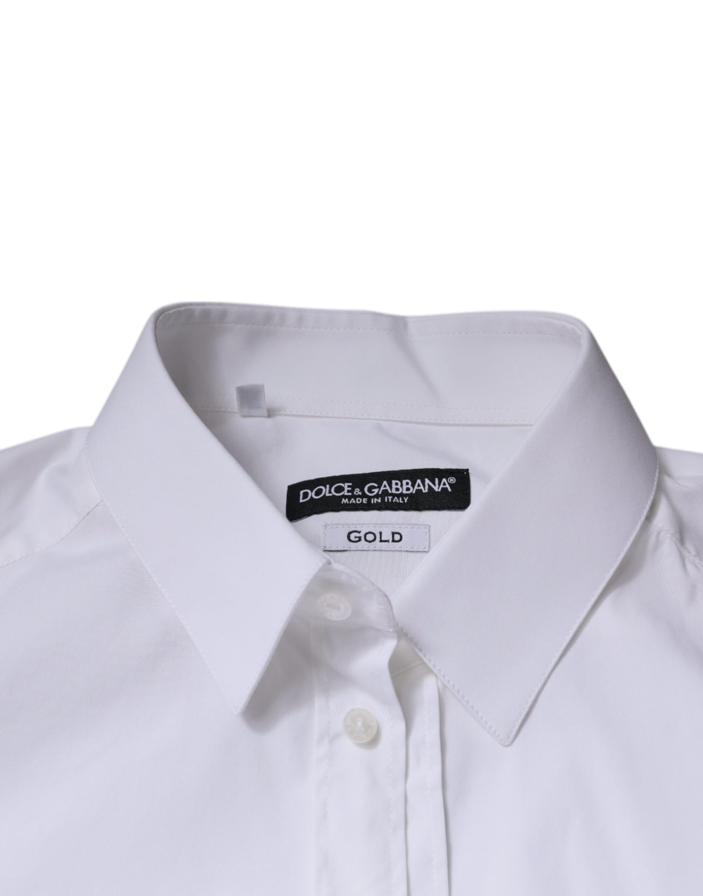Dolce & Gabbana White Cotton Long Sleeve GOLD Dress Shirt by Dolce & Gabbana