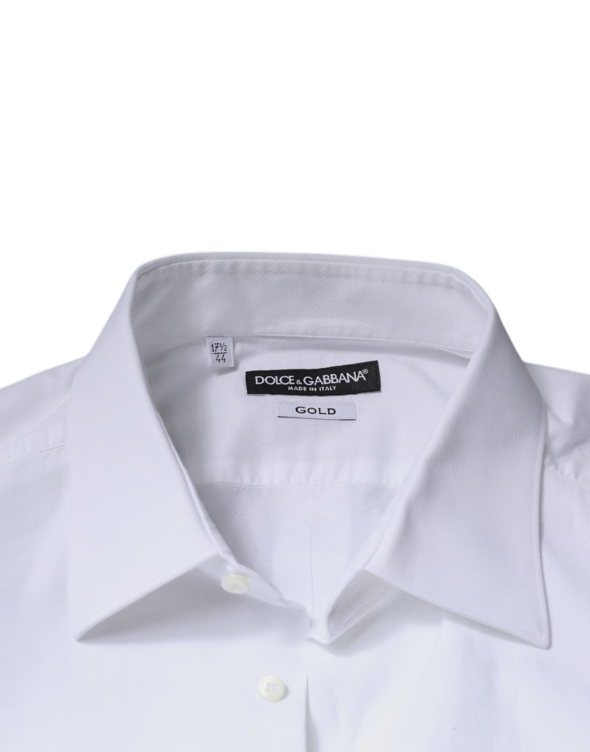 Dolce & Gabbana White Bib Cotton Poplin GOLD Formal Shirt by Dolce & Gabbana