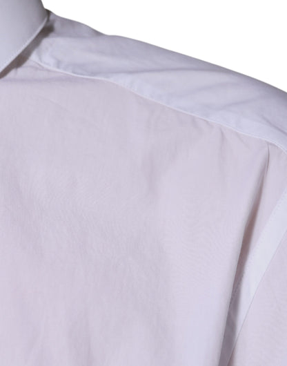 Dolce & Gabbana White Logo Cotton Slim Fit GOLD Dress Shirt by Dolce & Gabbana