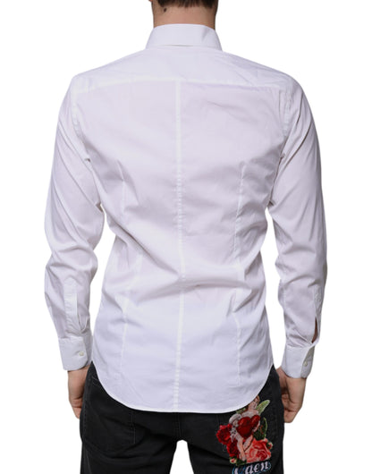 Dolce & Gabbana White Cotton Blend Formal MARTINI Shirt by Dolce & Gabbana