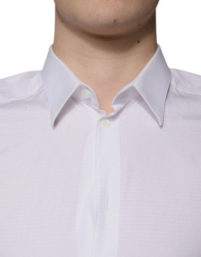 Dolce & Gabbana White Cotton Formal Men GOLD Dress Shirt by Dolce & Gabbana