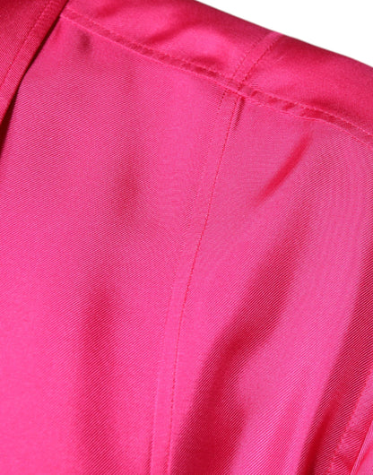 Dolce & Gabbana Pink Silk Collared Button Down Men Shirt by Dolce & Gabbana