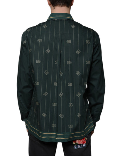 Dolce & Gabbana Green Logo Long Sleeve MARTINI Casual Shirt by Dolce & Gabbana