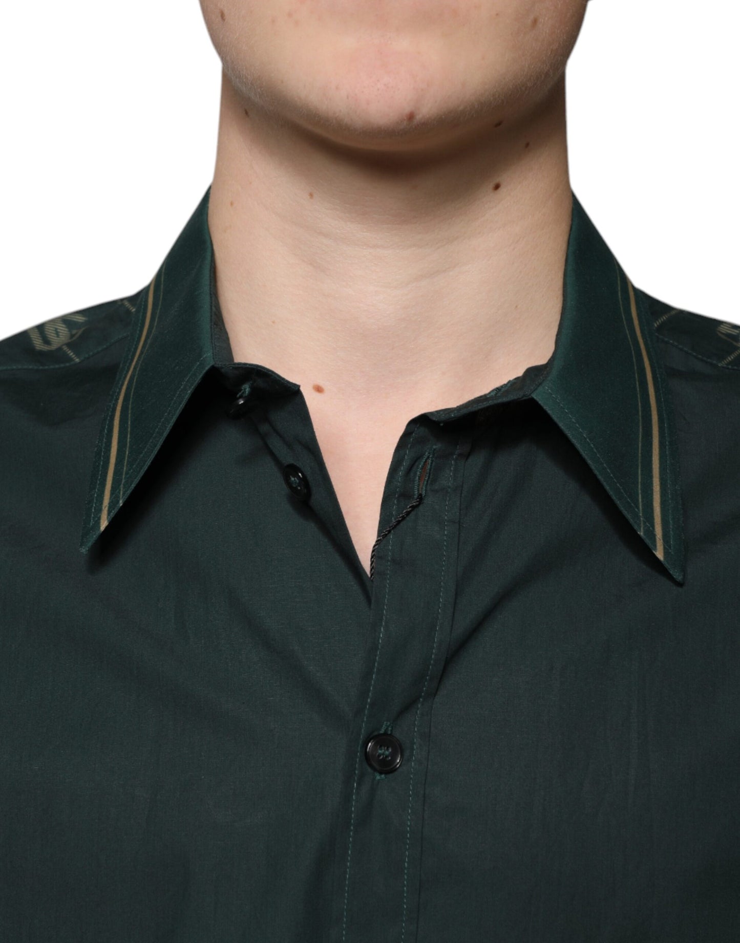 Dolce & Gabbana Green Logo Long Sleeve MARTINI Casual Shirt by Dolce & Gabbana