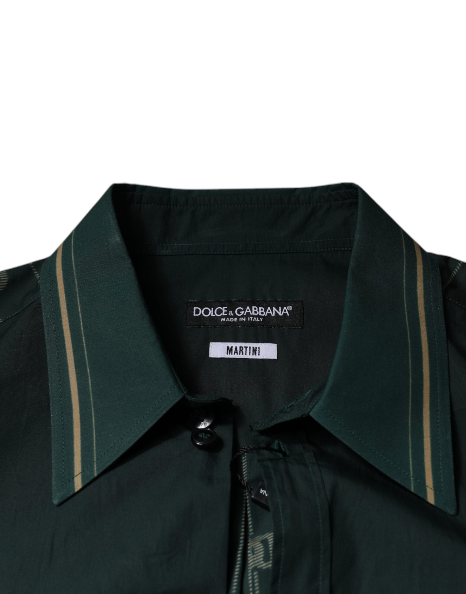 Dolce & Gabbana Green Logo Long Sleeve MARTINI Casual Shirt by Dolce & Gabbana