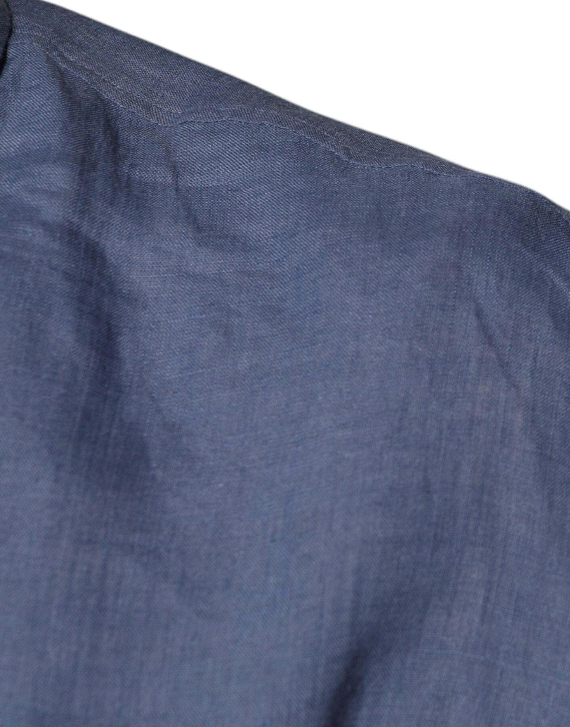 Dolce & Gabbana Blue Logo Long Sleeve Button Down Casual Shirt by Dolce & Gabbana