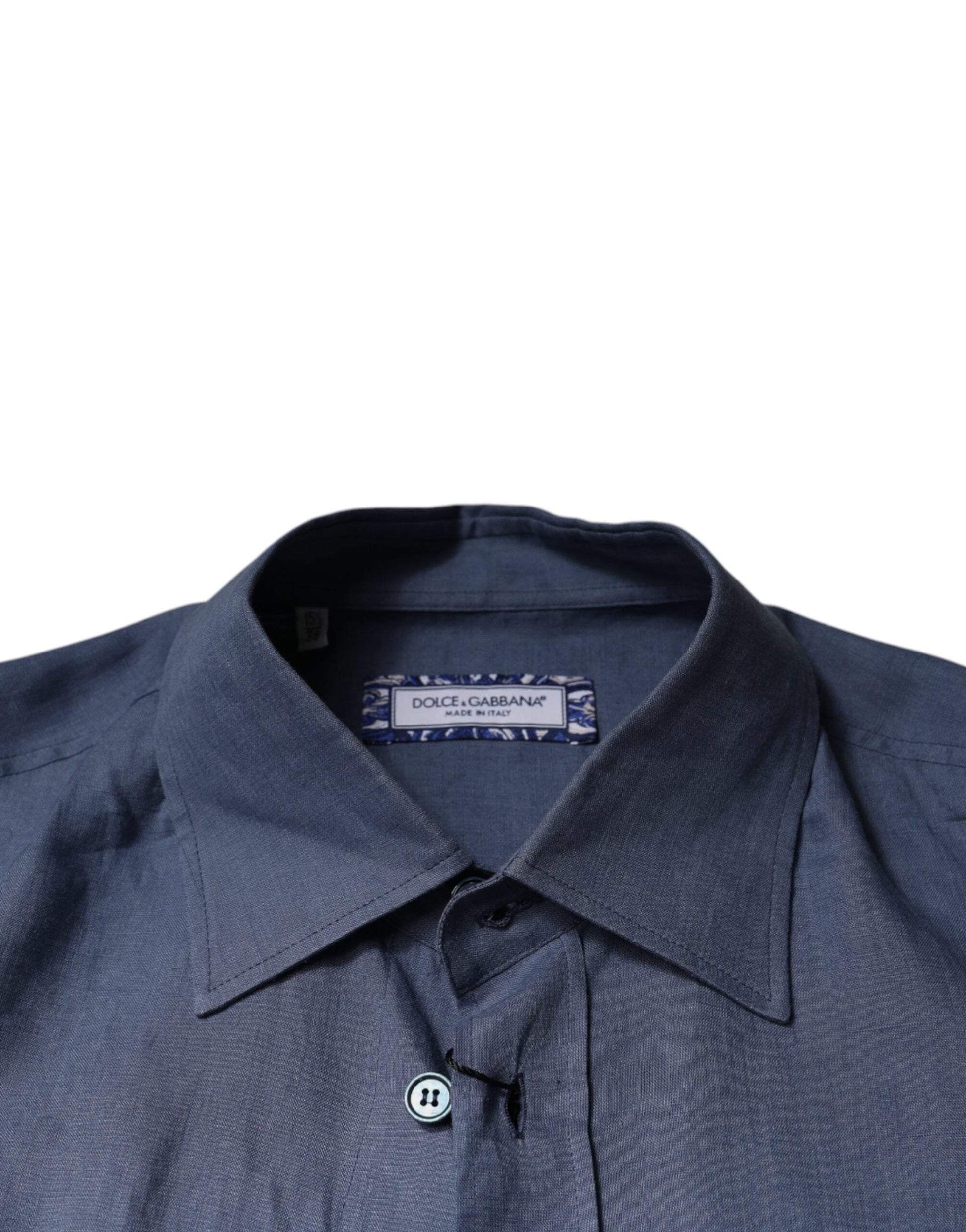 Dolce & Gabbana Blue Logo Long Sleeve Button Down Casual Shirt by Dolce & Gabbana