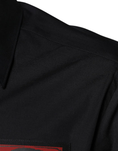 Dolce & Gabbana Black Eye Patch Long Sleeve GOLD Dress Shirt by Dolce & Gabbana