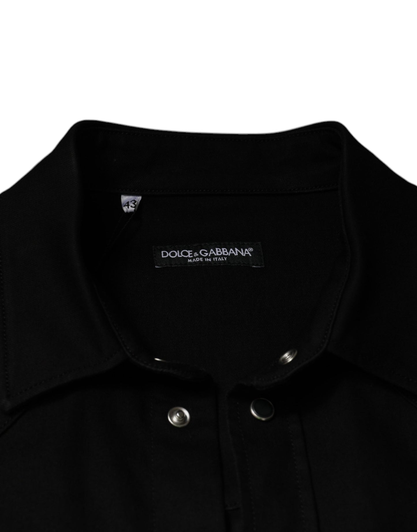 Dolce & Gabbana Black Cotton Collared Button Down Shirt by Dolce & Gabbana