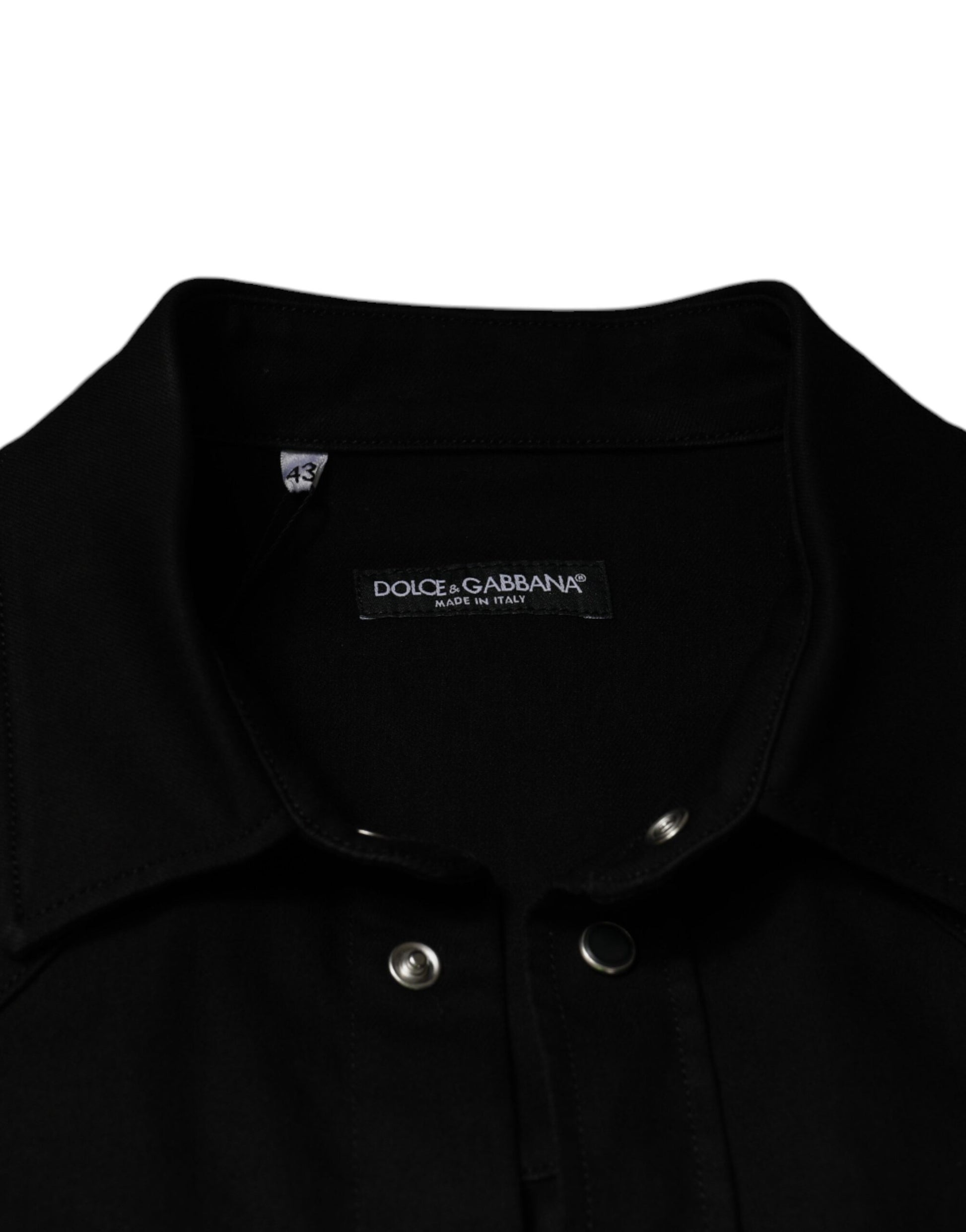 Dolce & Gabbana Black Cotton Collared Button Down Shirt by Dolce & Gabbana