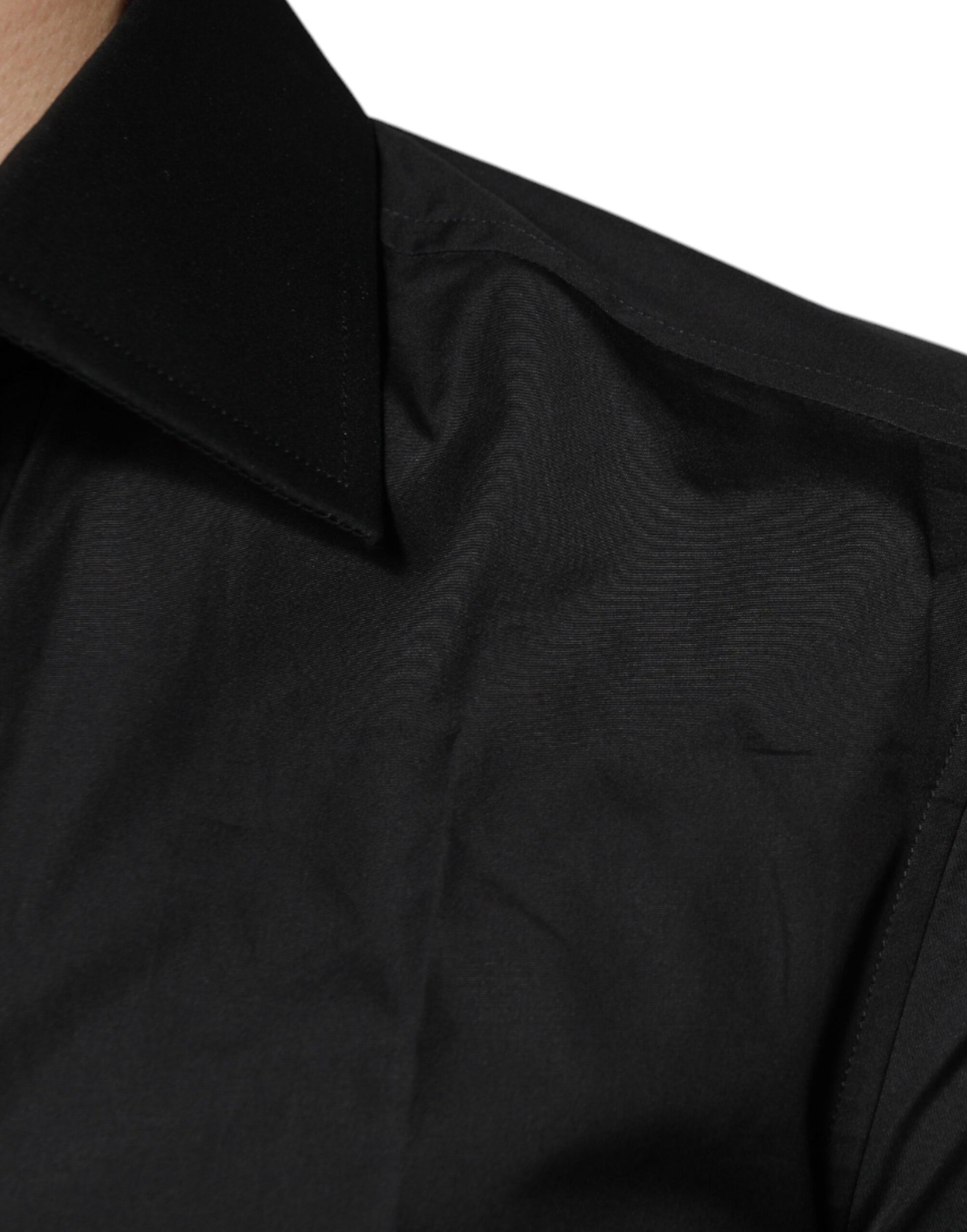 Dolce & Gabbana Black Cotton Formal Long Sleeves Dress Shirt by Dolce & Gabbana