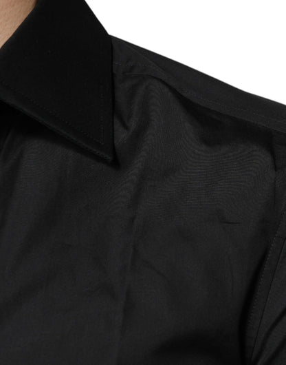 Dolce & Gabbana Black Cotton Formal Long Sleeves Dress Shirt by Dolce & Gabbana