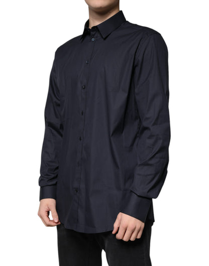 Dolce & Gabbana Black Cotton Blend Formal GOLD Dress Shirt by Dolce & Gabbana