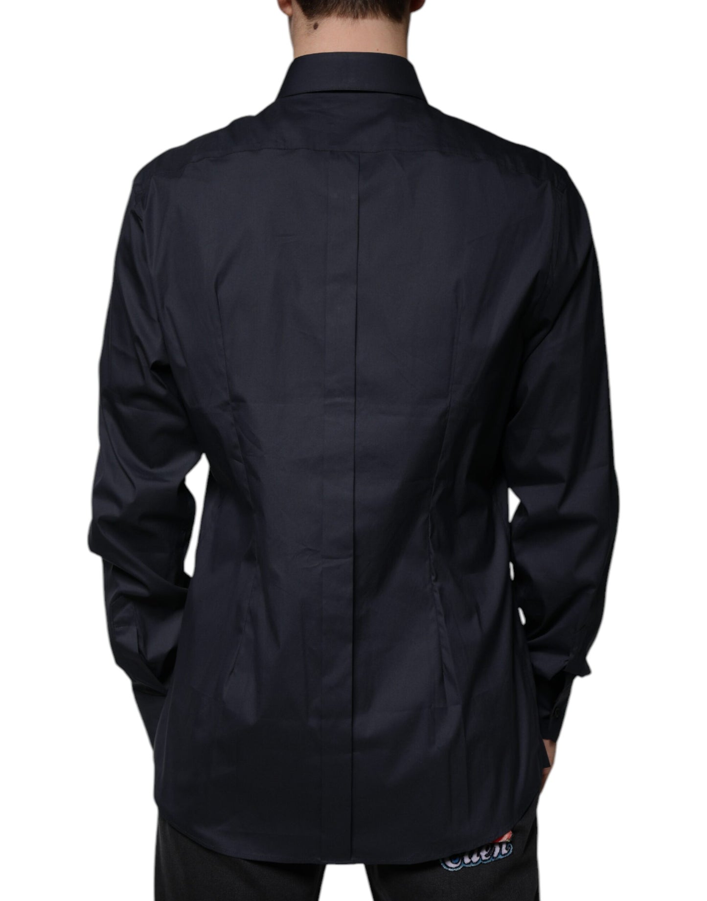 Dolce & Gabbana Black Cotton Blend Formal GOLD Dress Shirt by Dolce & Gabbana