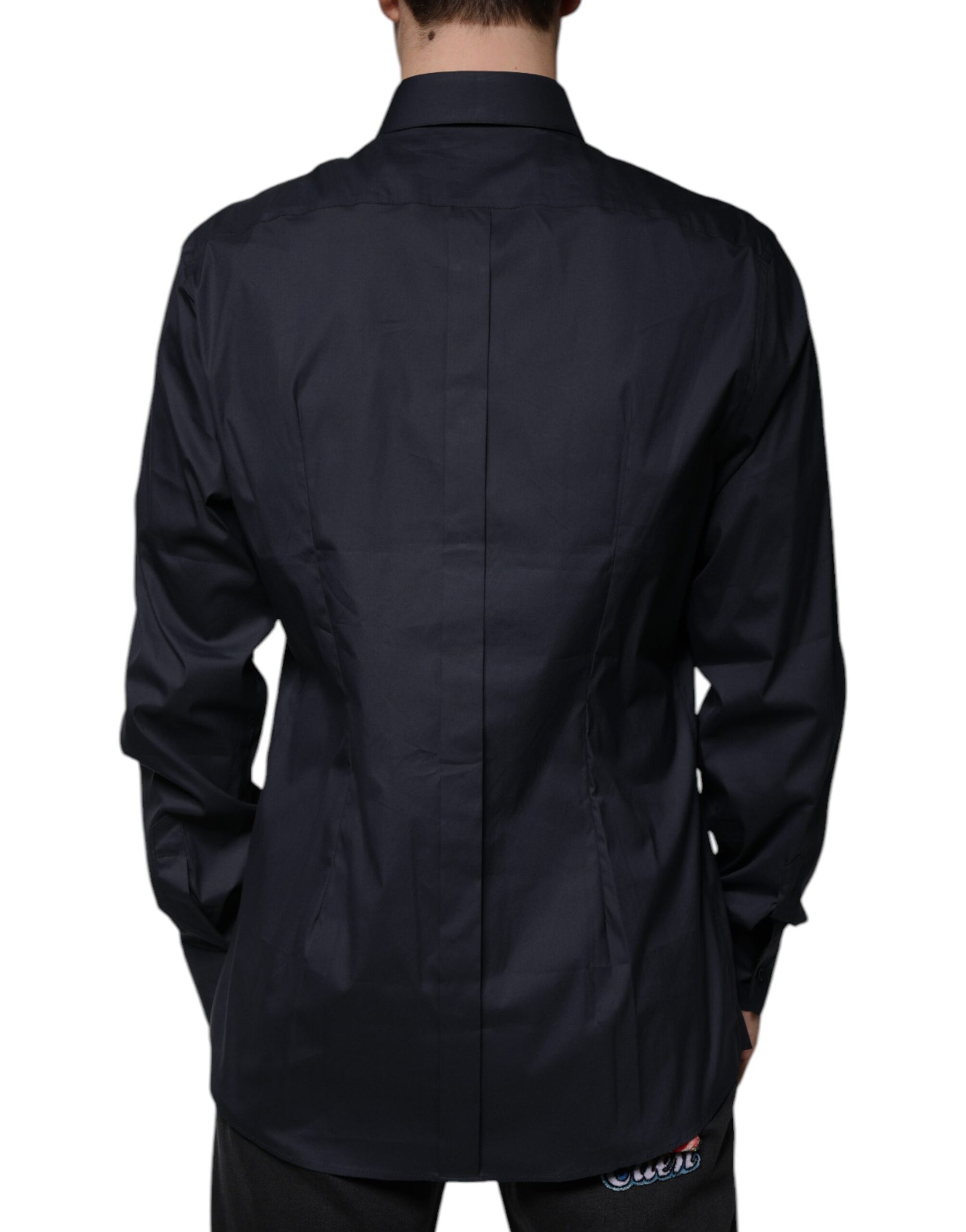 Dolce & Gabbana Black Cotton Blend Formal GOLD Dress Shirt by Dolce & Gabbana