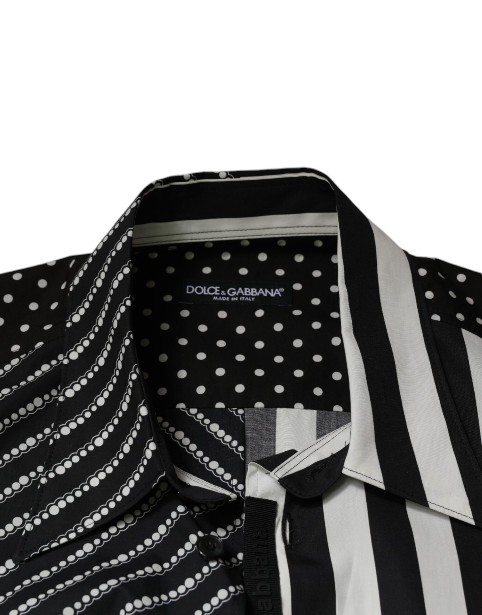 Dolce & Gabbana Black White Striped Button Down Casual Shirt by Dolce & Gabbana