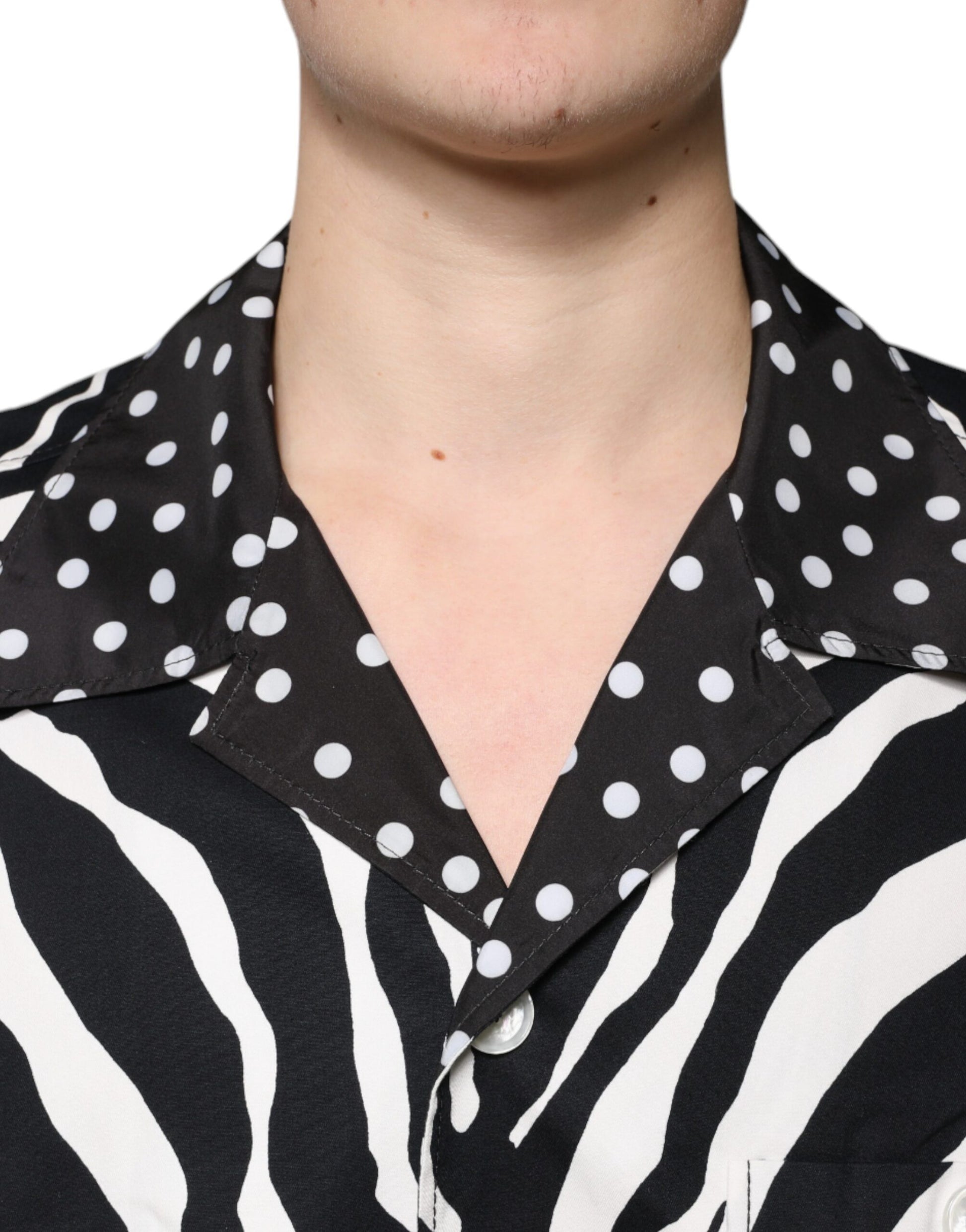 Dolce & Gabbana Black White Zebra Button Down Oversize Shirt by Dolce & Gabbana