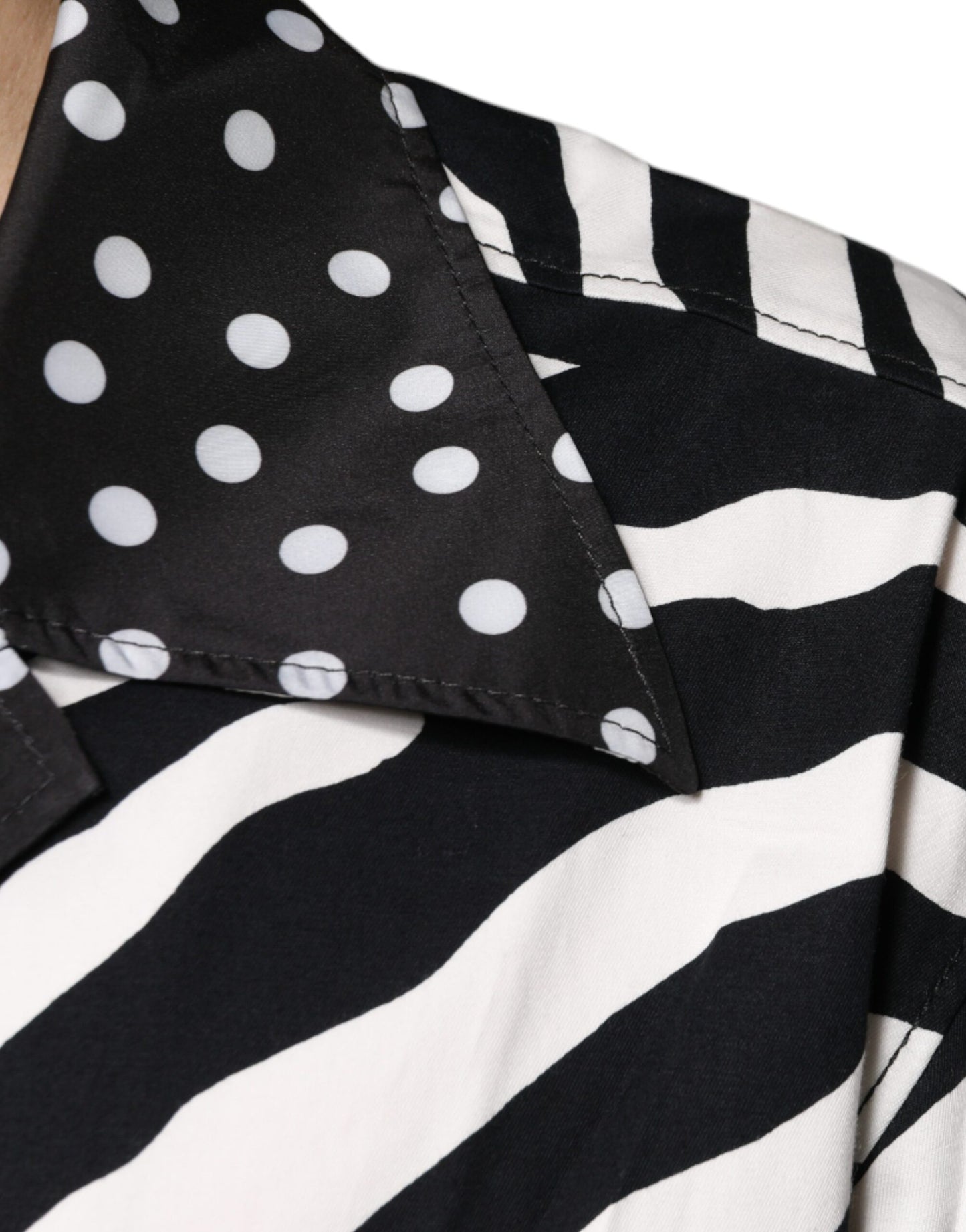 Dolce & Gabbana Black White Zebra Button Down Oversize Shirt by Dolce & Gabbana