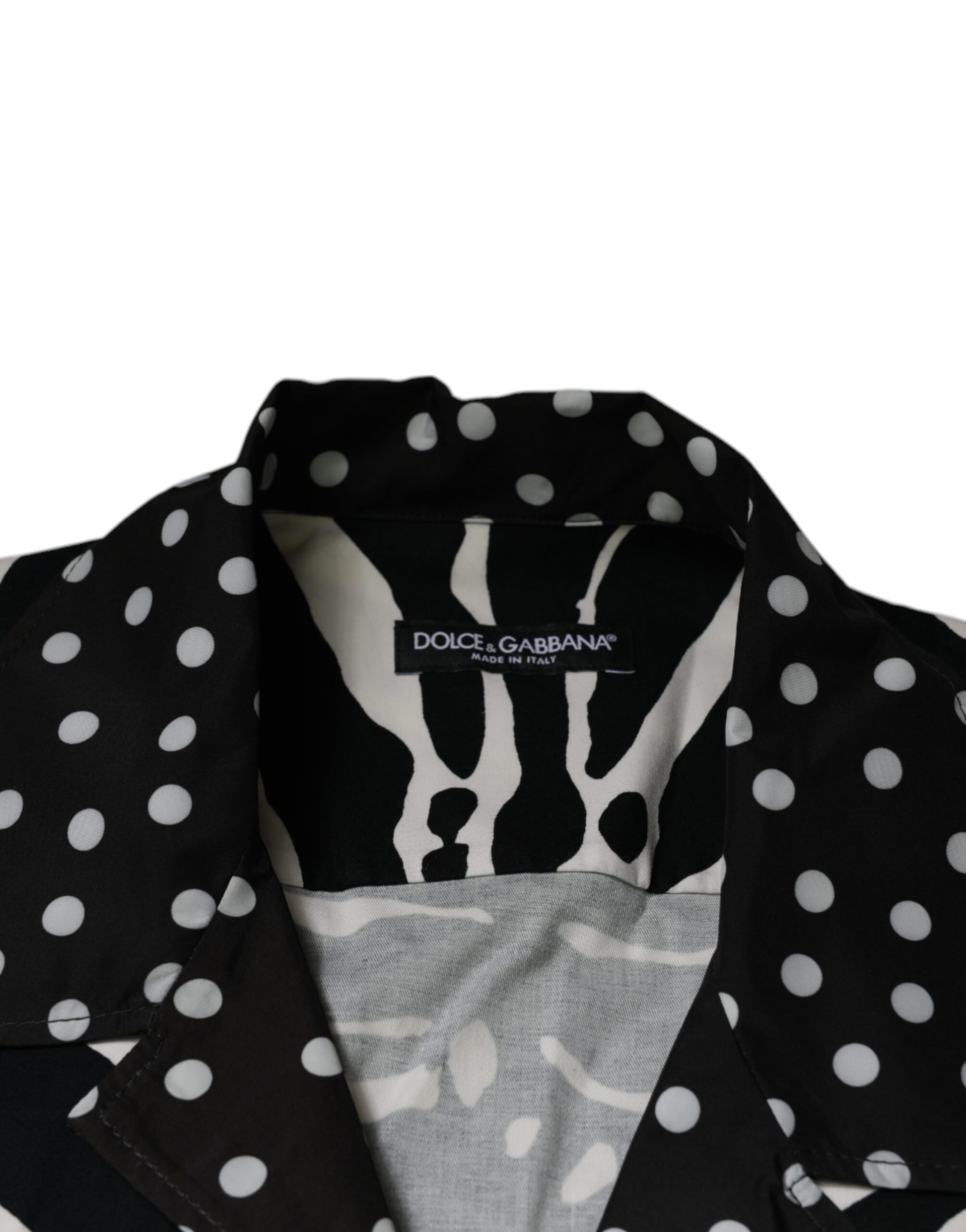 Dolce & Gabbana Black White Zebra Button Down Oversize Shirt by Dolce & Gabbana