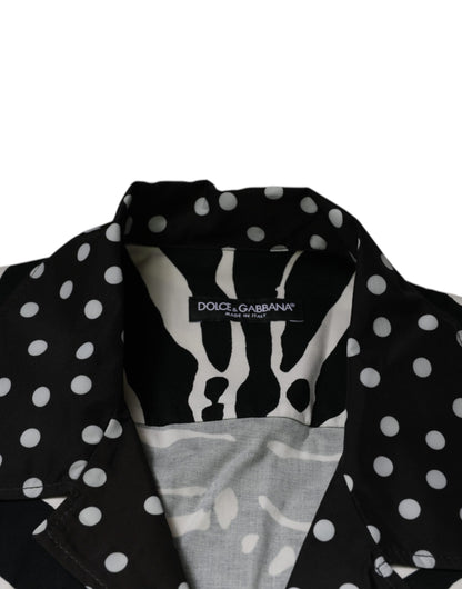 Dolce & Gabbana Black White Zebra Button Down Oversize Shirt by Dolce & Gabbana