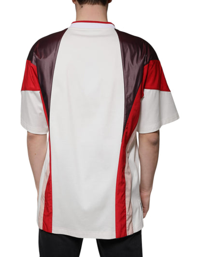 Dolce & Gabbana Multicolor Logo Jersey Cotton V-neck T-shirt by Dolce & Gabbana