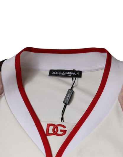Dolce & Gabbana Multicolor Logo Jersey Cotton V-neck T-shirt by Dolce & Gabbana