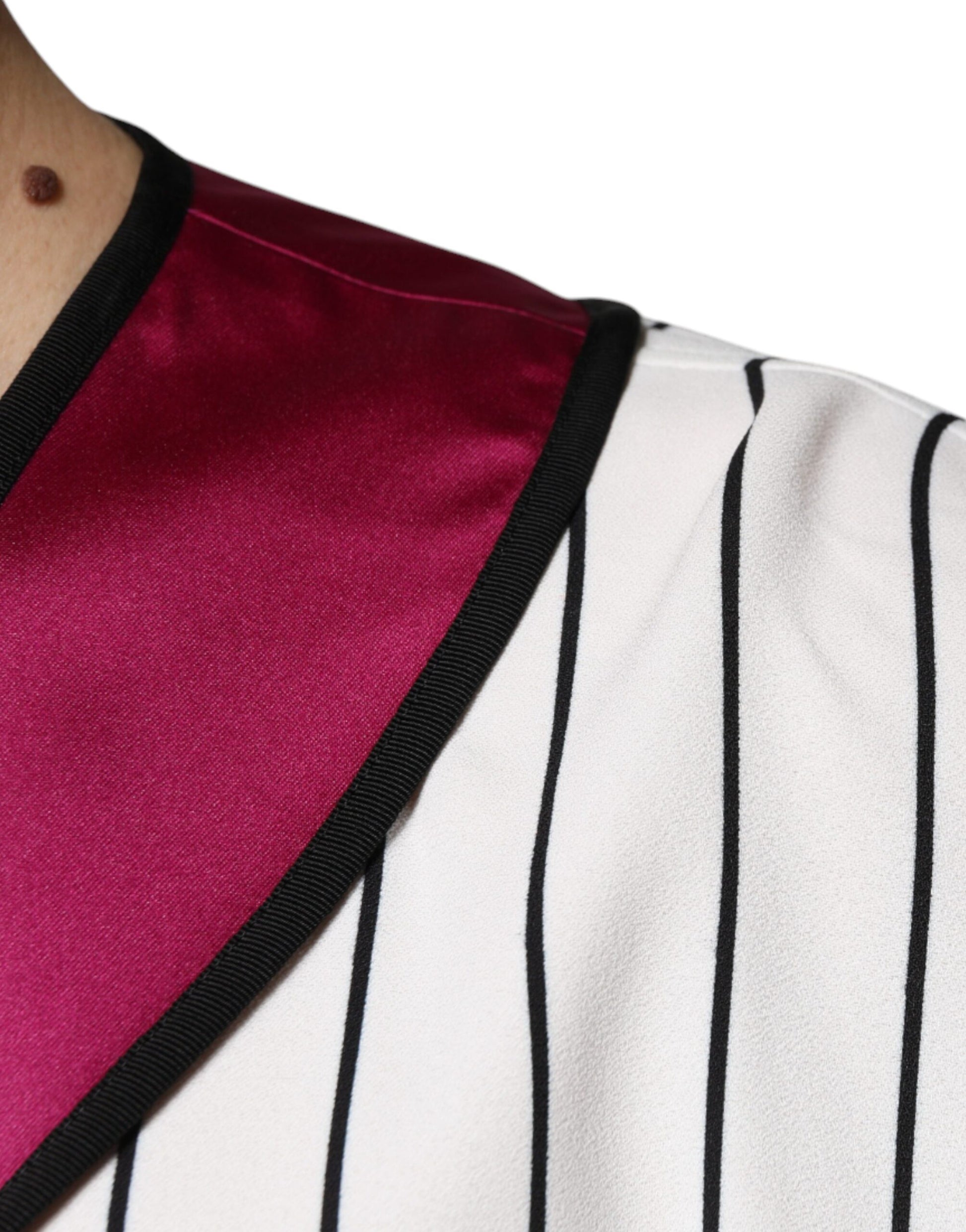 Dolce & Gabbana Multicolor Logo Jersey Button V-neck T-shirt by Dolce & Gabbana