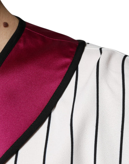 Dolce & Gabbana Multicolor Logo Jersey Button V-neck T-shirt by Dolce & Gabbana