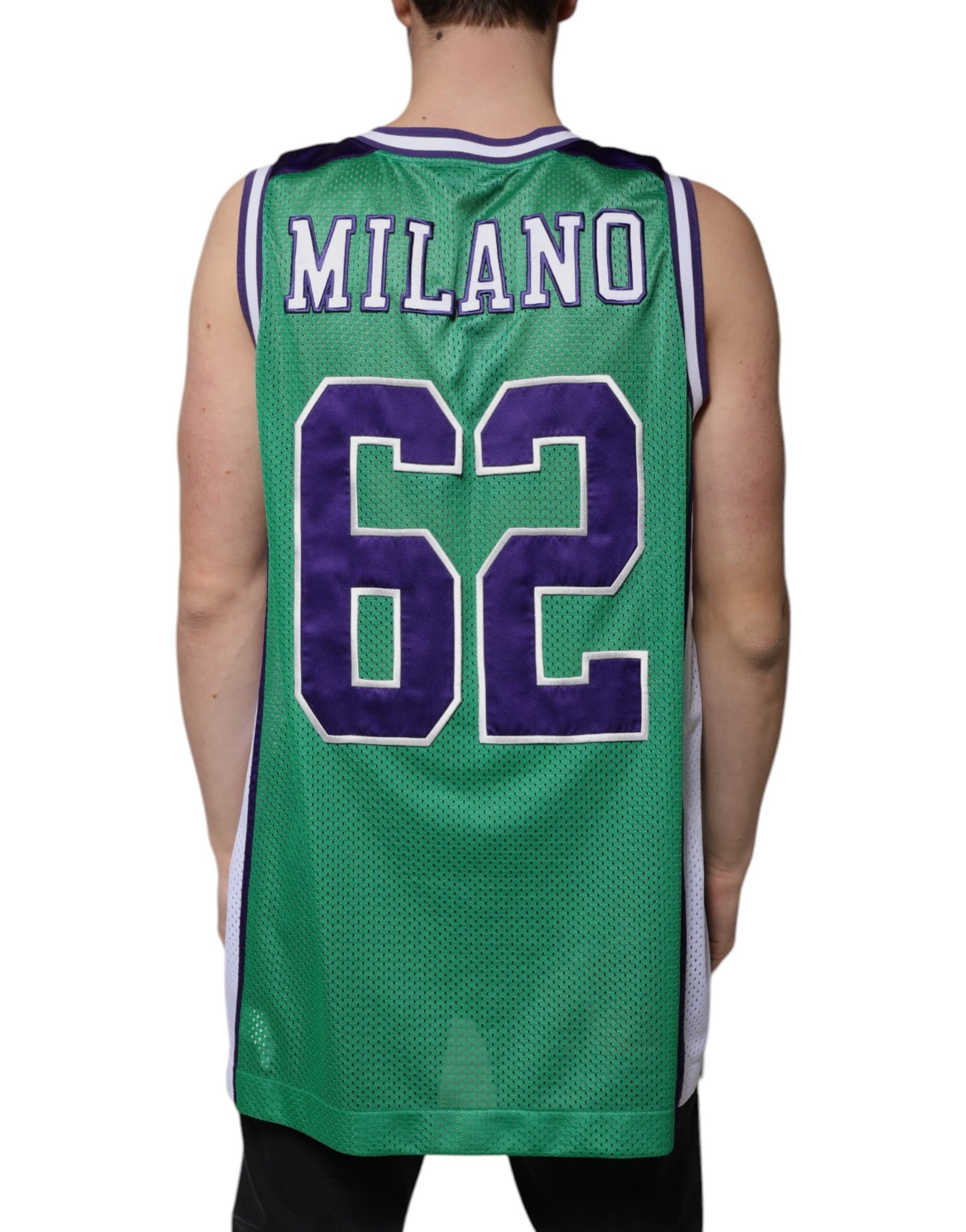 Dolce & Gabbana Green Polyester Jersey Sleeveless T-shirt by Dolce & Gabbana