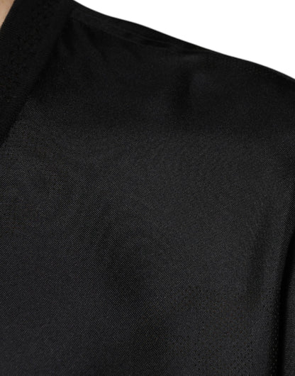 Dolce & Gabbana Black Cotton Square Neck Short Sleeve T-shirt by Dolce & Gabbana