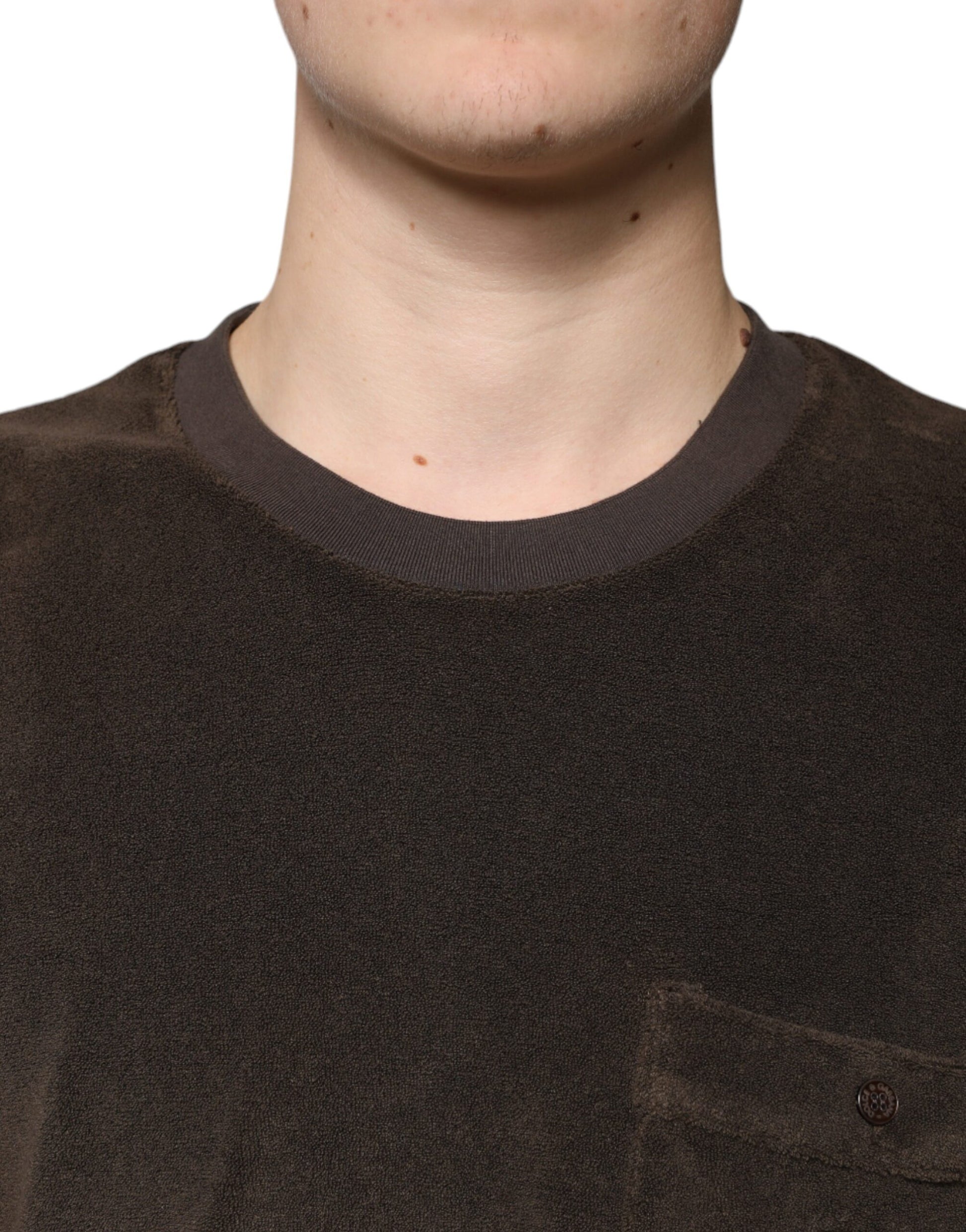 Dolce & Gabbana Brown Cotton Crew Neck Short Sleeves T-shirt by Dolce & Gabbana