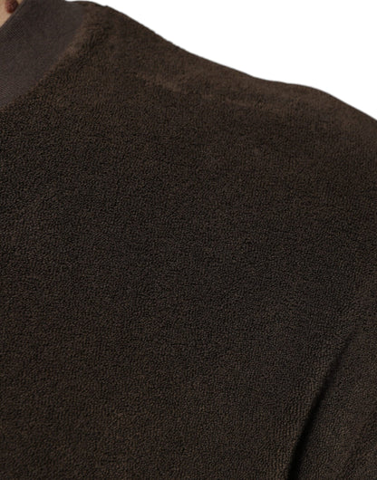 Dolce & Gabbana Brown Cotton Crew Neck Short Sleeves T-shirt by Dolce & Gabbana