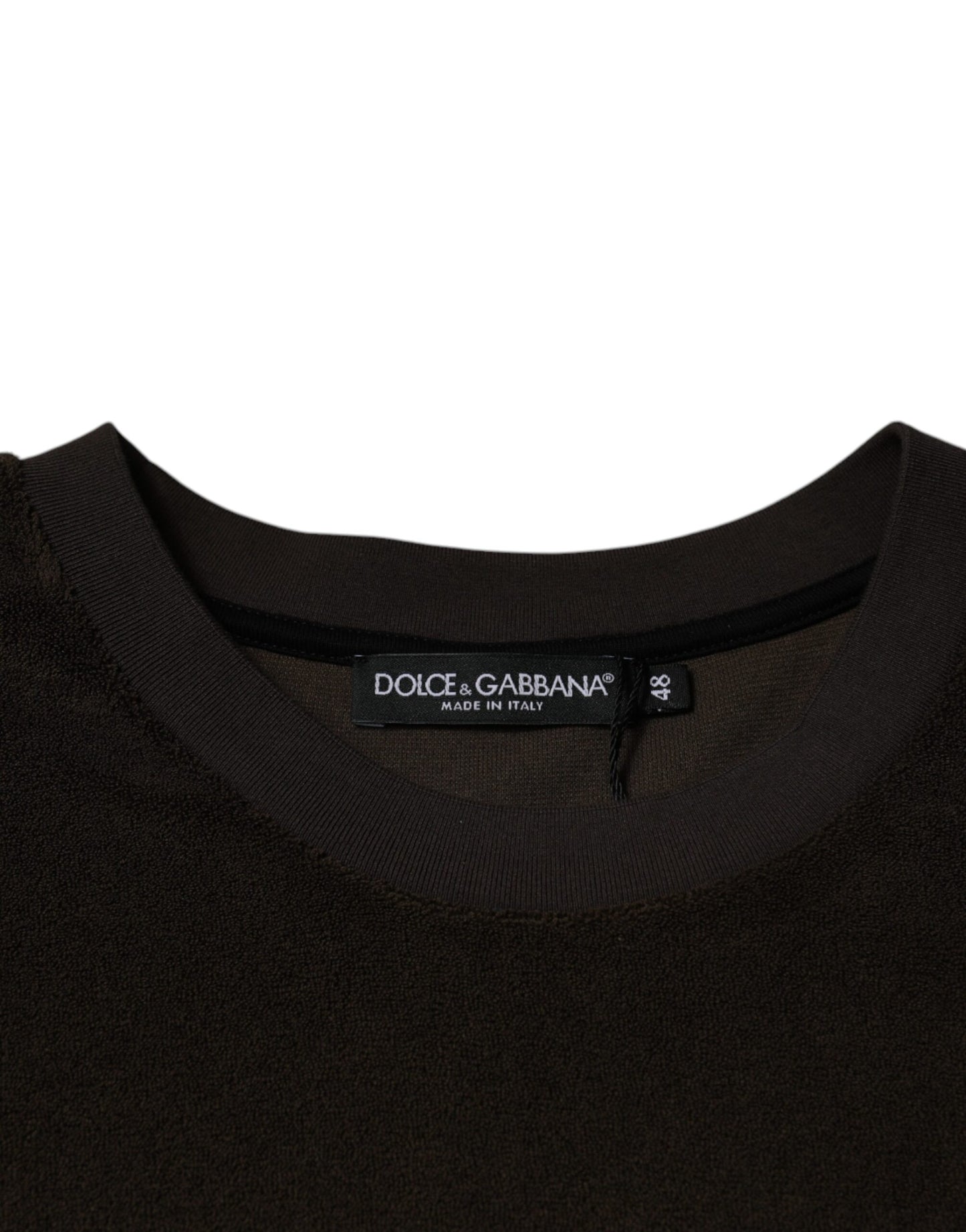 Dolce & Gabbana Brown Cotton Crew Neck Short Sleeves T-shirt by Dolce & Gabbana