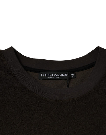 Dolce & Gabbana Brown Cotton Crew Neck Short Sleeves T-shirt by Dolce & Gabbana