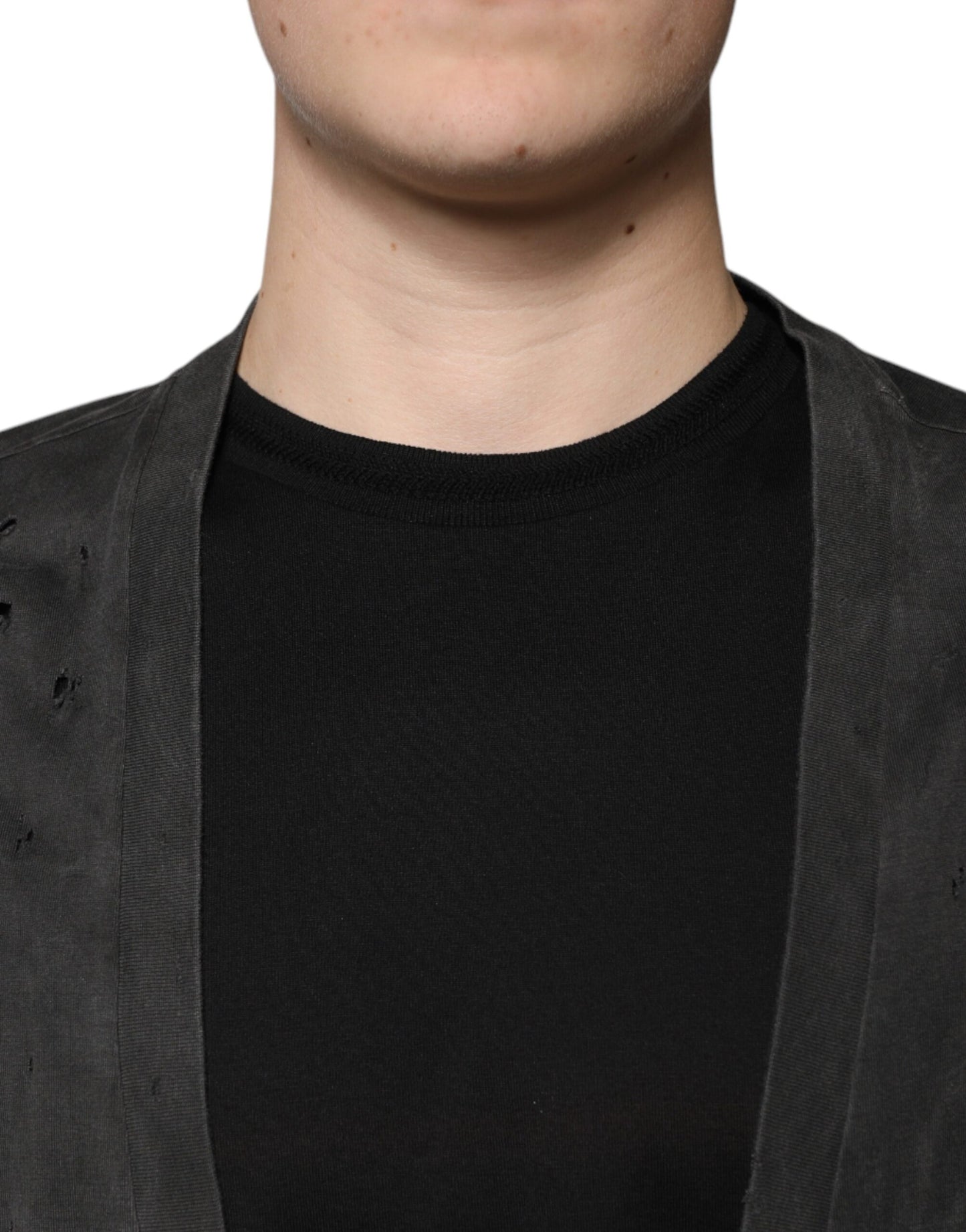 Dolce & Gabbana Black Cotton Crew Neck Short Sleeves T-shirt by Dolce & Gabbana