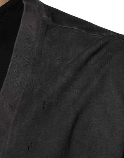 Dolce & Gabbana Black Cotton Crew Neck Short Sleeves T-shirt by Dolce & Gabbana