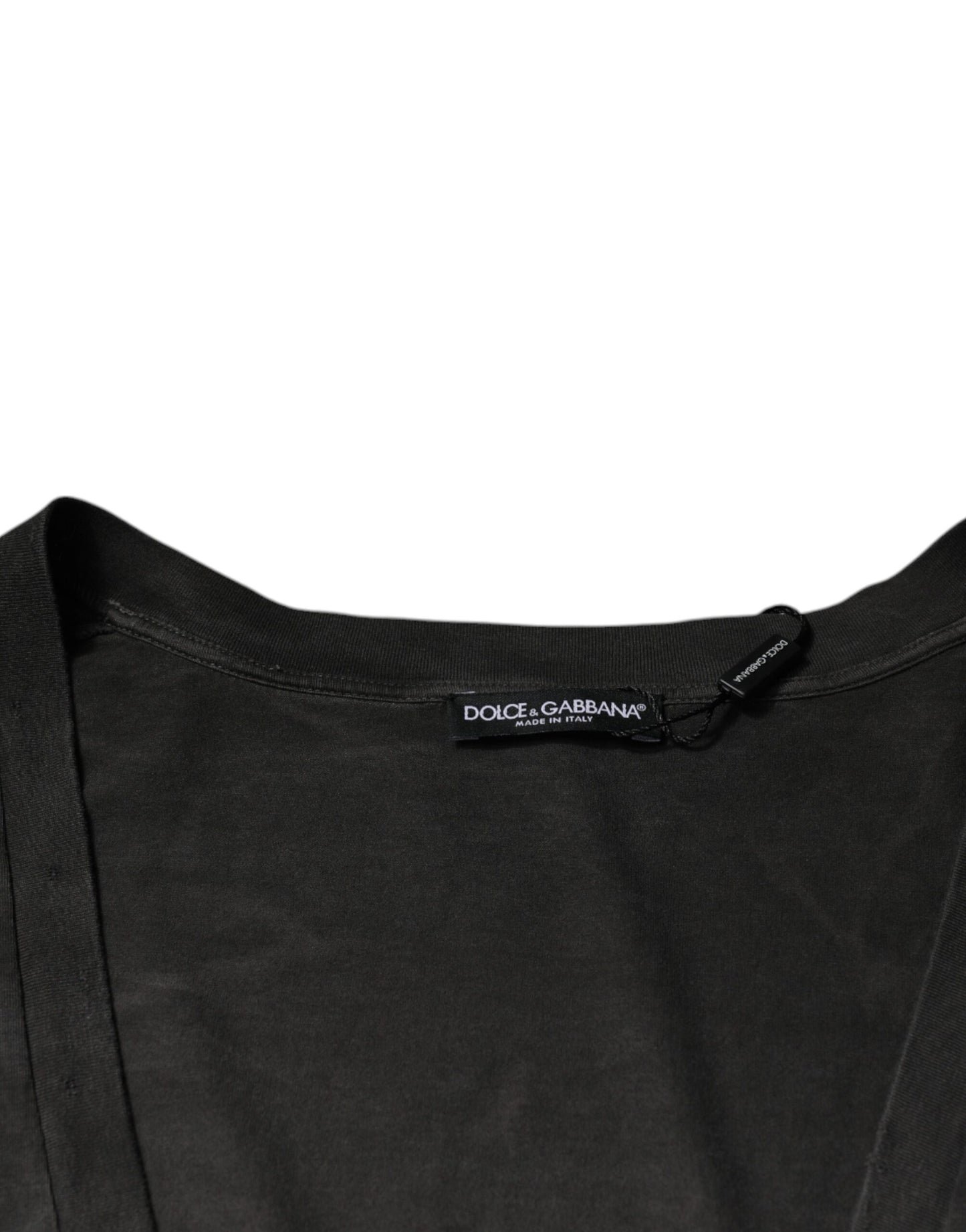 Dolce & Gabbana Black Cotton Crew Neck Short Sleeves T-shirt by Dolce & Gabbana