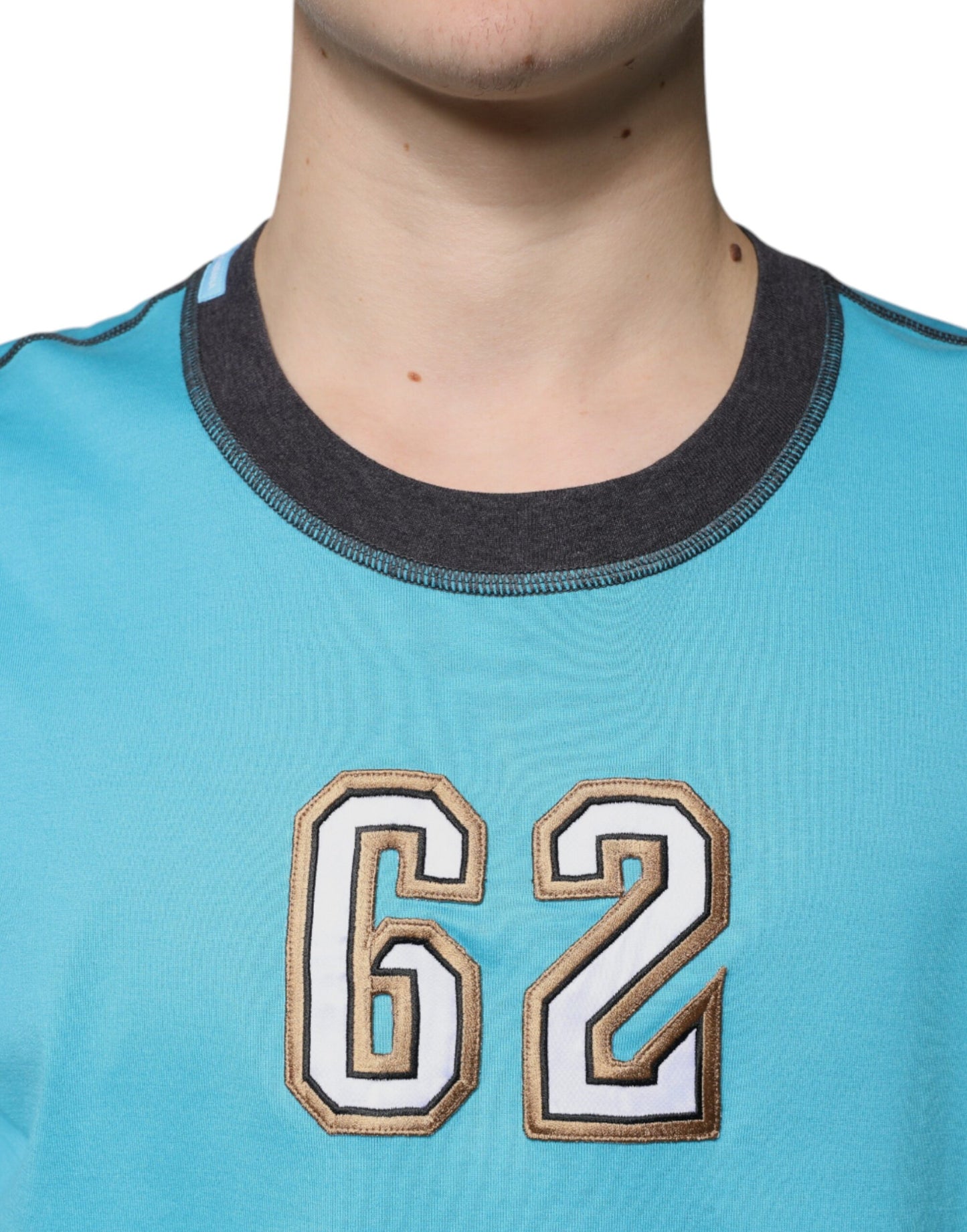 Dolce & Gabbana Blue Logo Crew Neck Short Sleeves T-shirt by Dolce & Gabbana