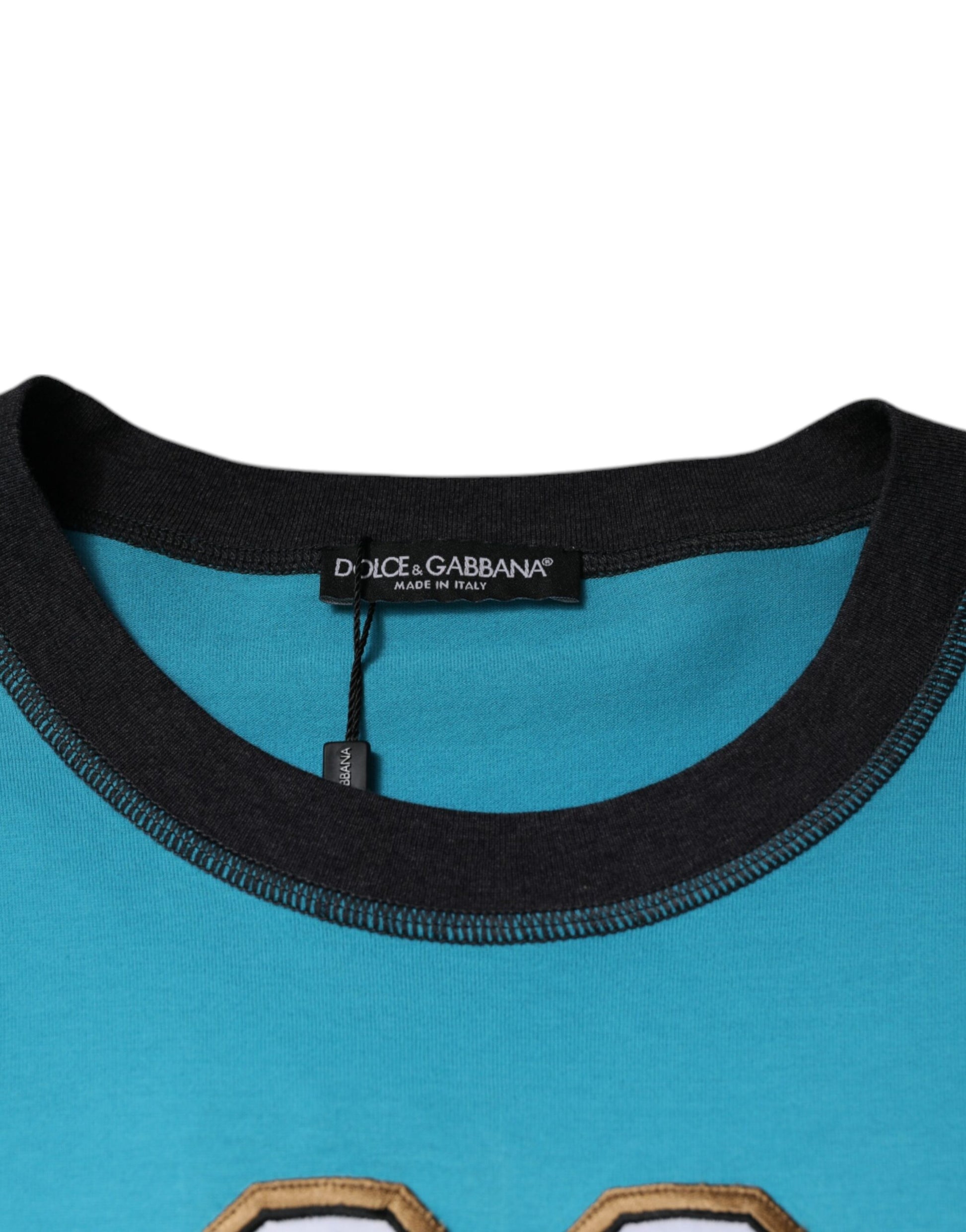 Dolce & Gabbana Blue Logo Crew Neck Short Sleeves T-shirt by Dolce & Gabbana