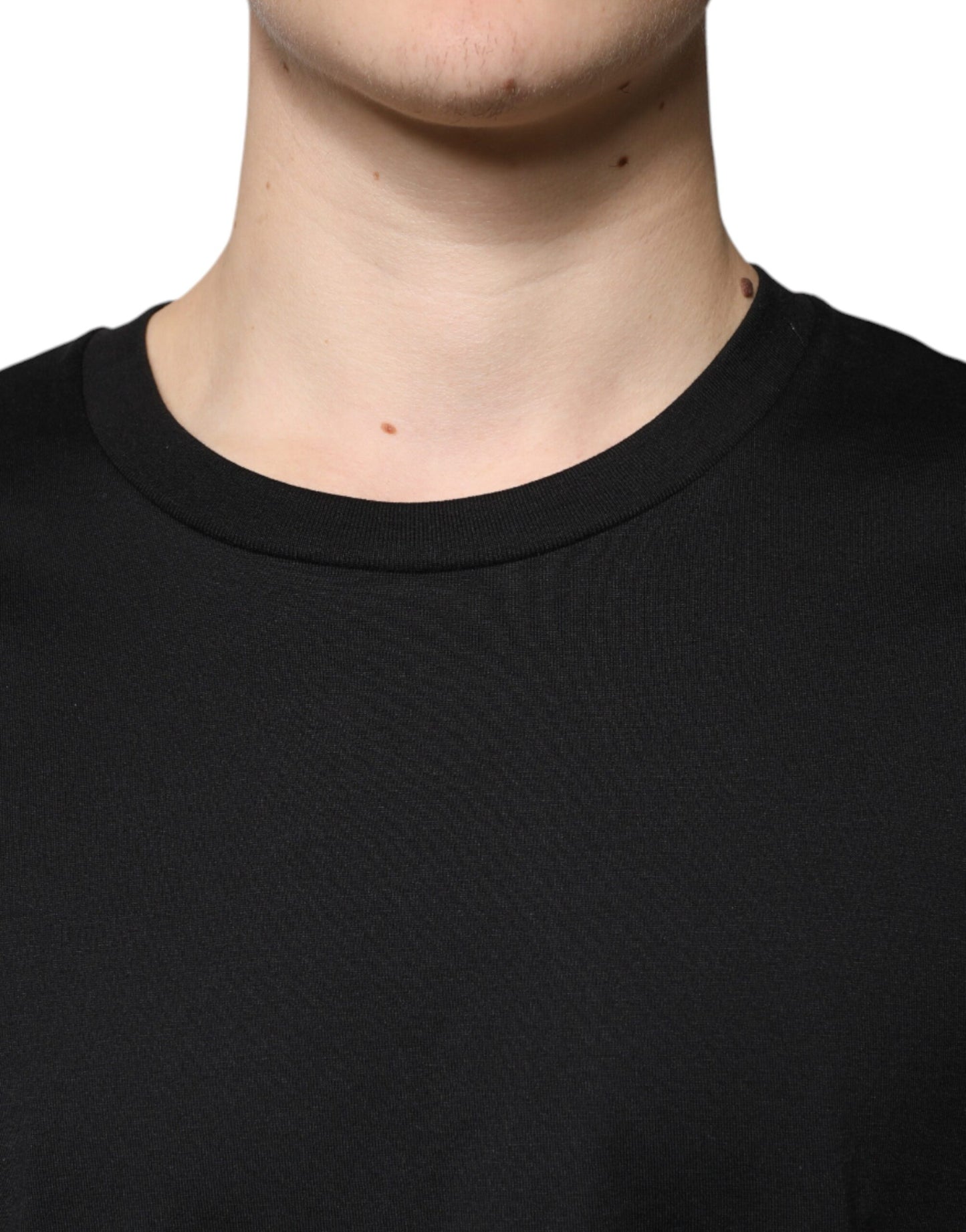 Dolce & Gabbana Black Cotton Crew Neck Short Sleeves T-shirt by Dolce & Gabbana